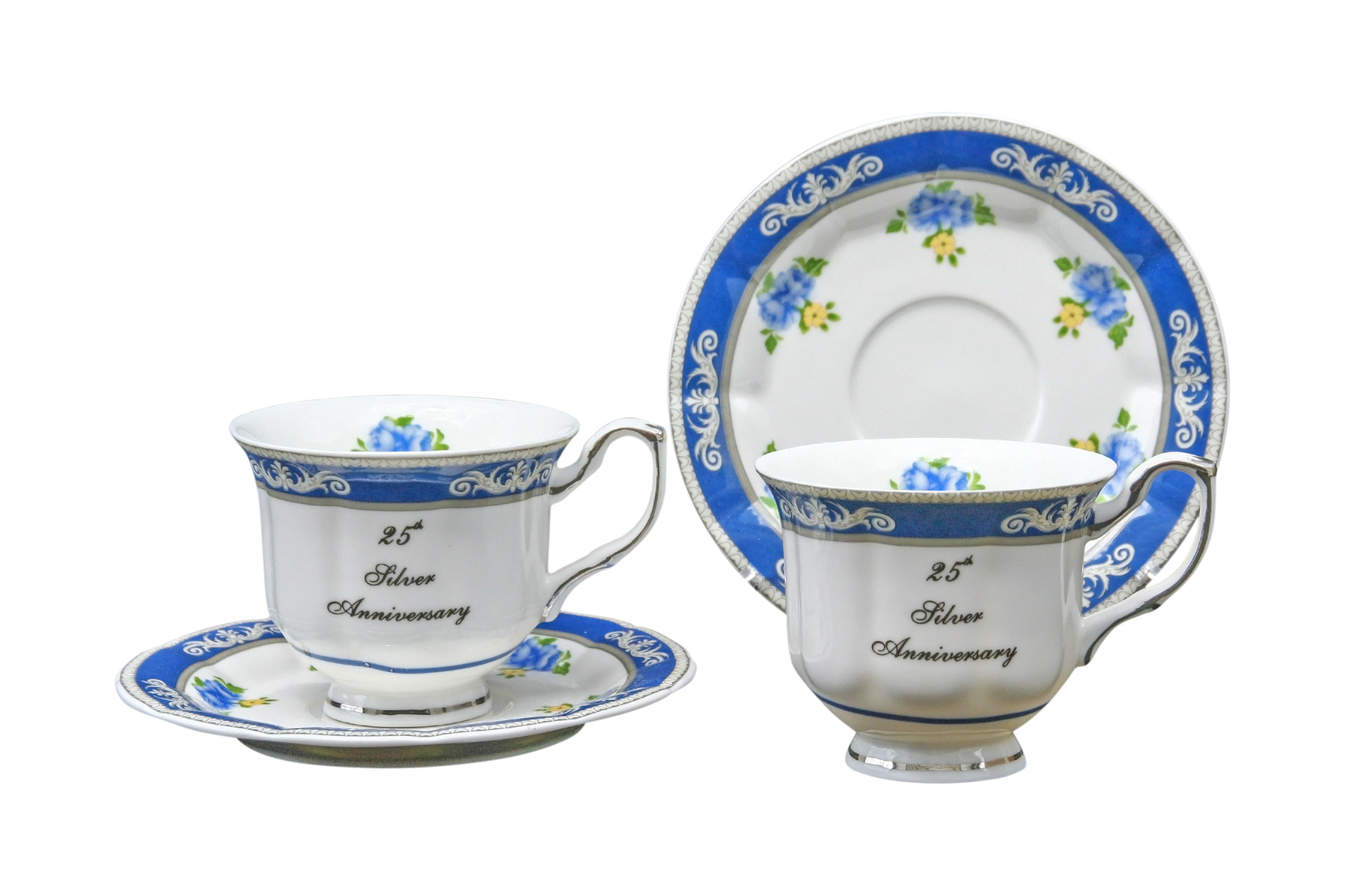 25th Anniversary 2cup and saucer set - Click Image to Close